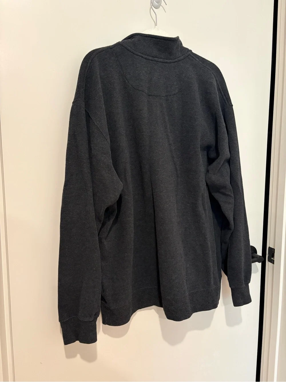 Orvis Men Fly Fishing Dark Gray 1/4 Zip Pullover Sweater Outdoor Sports Cotton